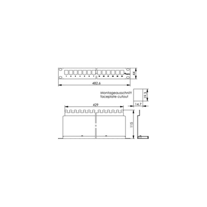 Telegärtner Support de module 1U avec 24 modules AMJ 100007029