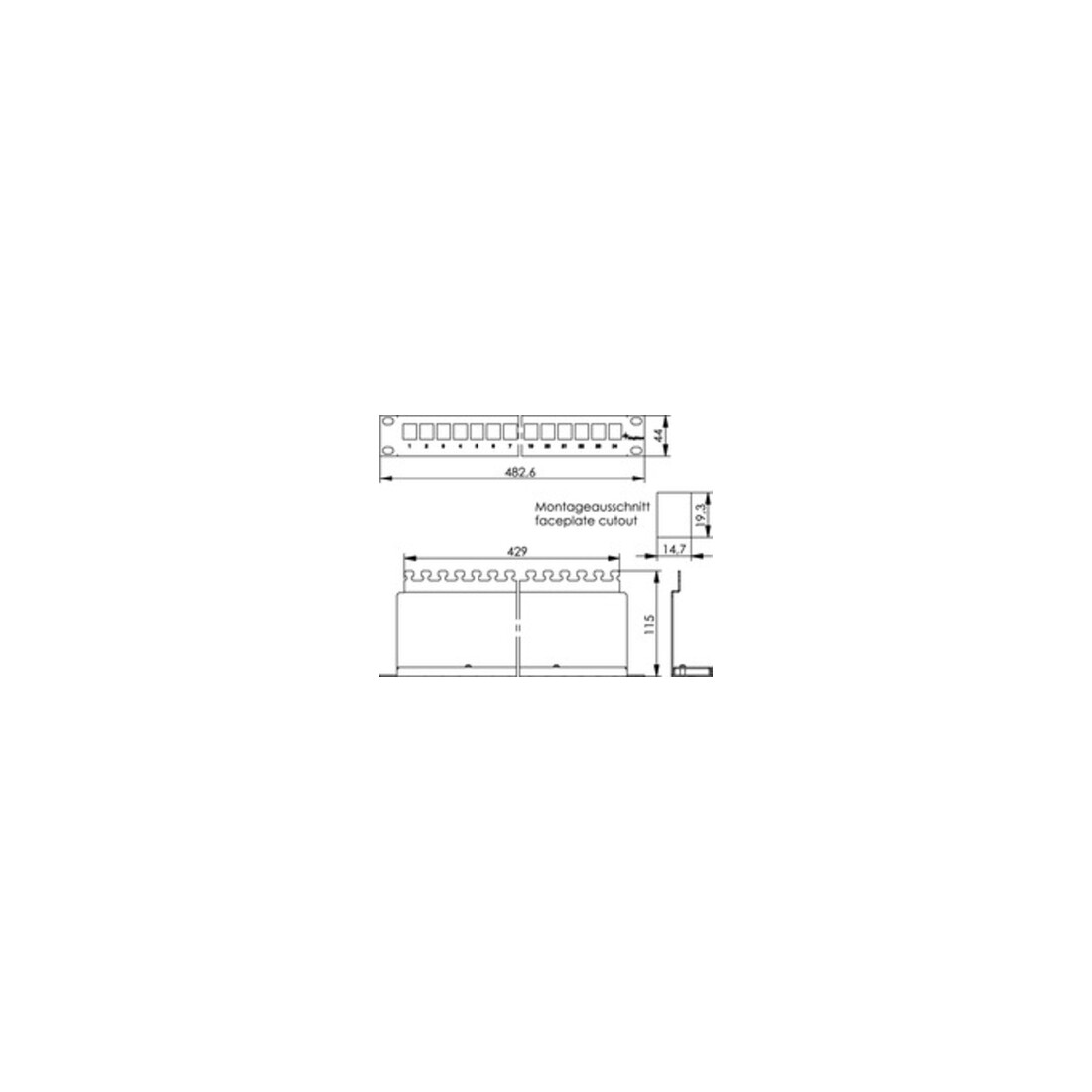 Telegärtner Support de module 1U avec 24 modules AMJ 100007029