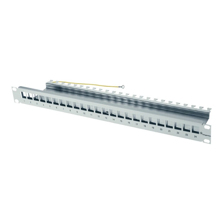 Telegärtner Support modulaire 19Z. 1U gris 24 ports AMJ/UMJ vide AMJ-Mod 24PP/ub