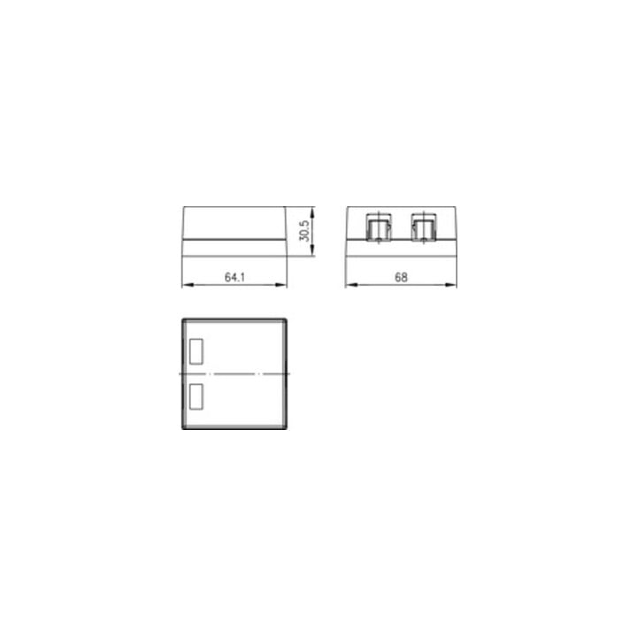 Telegärtner Support modulaire 2 voies 68x64, aws 100021397