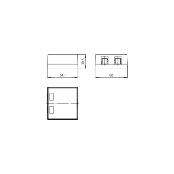 Telegärtner Support modulaire 2 voies 68x64, aws 100021397