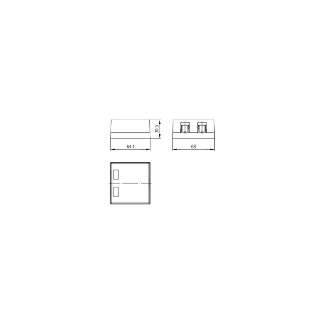 Telegärtner Support modulaire 2 voies 68x64, aws 100021397