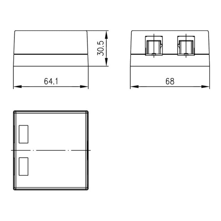 Telegärtner Support modulaire 2 voies 68x64, aws 100021397
