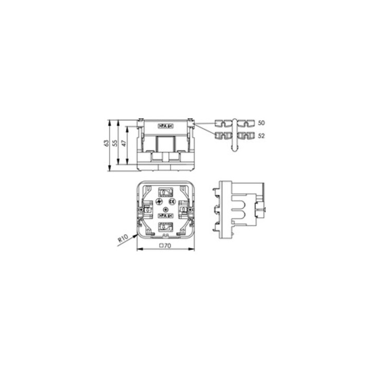 Telegärtner Support universel pour appareils pour prises dans BR-Ka 100021422