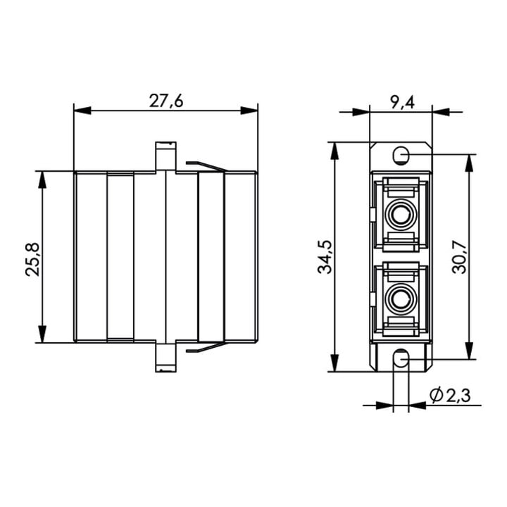 Telegärtner T-SC Coupleur Duplex MM+SM f. encastrement sans vis 100007238