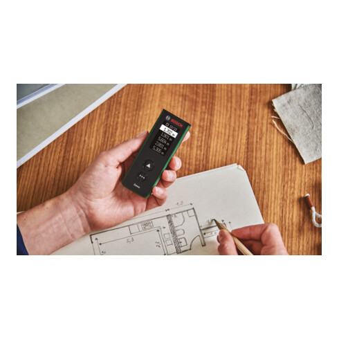 Télémètre laser numérique Zamo de Bosch, carton eCommerce