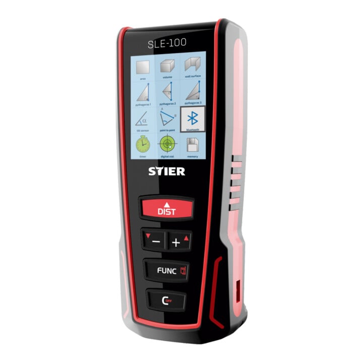 STIER Set Télémètre laser SLE-100 100m + Inclinomètre numérique