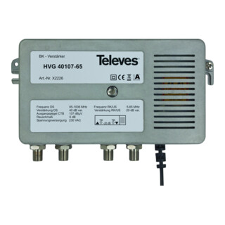 Televes BK-Verstärker Guß 40dB 5-1006MHz RK 28dB HVG40107-65