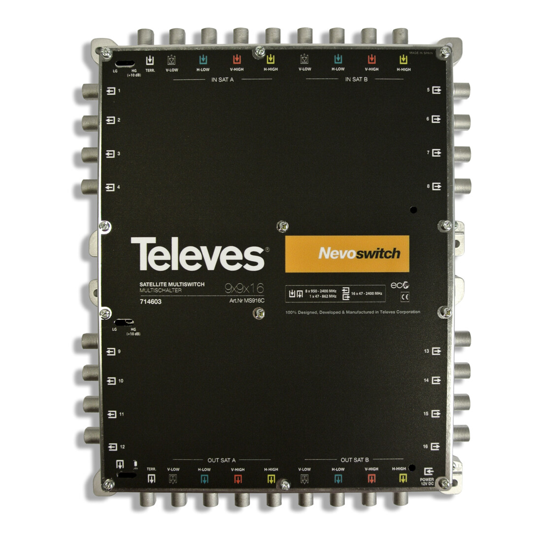 Televes Multischalter 9 in 16 Guß NEVO kaskadierb.o.NT MS916C