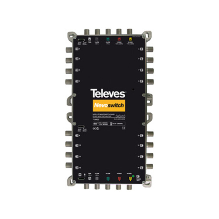 Televes Multiswitch 5 vers 16 en fonte NEVO avec NT quad cascade MS516NCQ