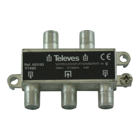 Televes Verteiler 4f. 9dB, 5-1218MHz VT49D