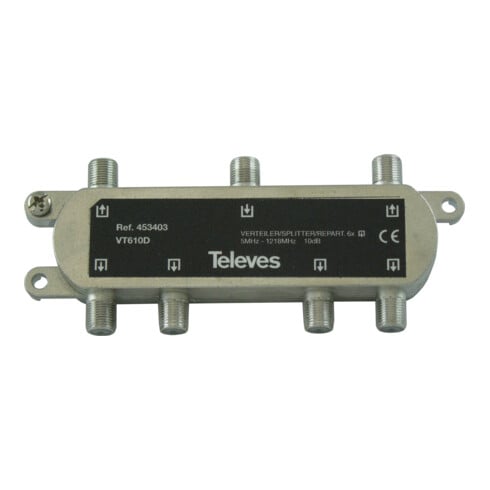 Televes Verteiler 6f. 10dB, 5-1218MHz VT610D