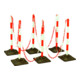 TEMKA Kettenpfosten-Set EcoMax mit 10 m Absperrkette 3x rot/weiß, 3x weiß/rot, 6x-2