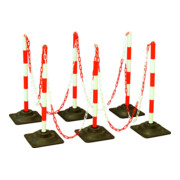 TEMKA Kettenpfosten-Set EcoMax mit 10 m Absperrkette 3x rot/weiß, 3x weiß/rot, 6x-2