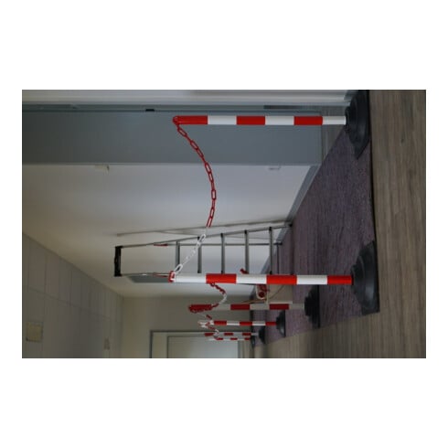 TEMKA Kettenpfosten-Set EcoMax mit 10 m Absperrkette 3x rot/weiß, 3x weiß/rot, 6x