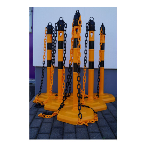 TEMKA Poteaux de chaîne - Set, g/s 6 poteaux + chaîne 5x3m
