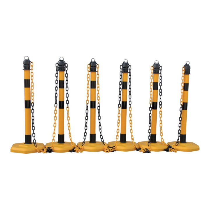 TEMKA Poteaux de chaîne - Set, g/s 6 poteaux + chaîne 5x3m