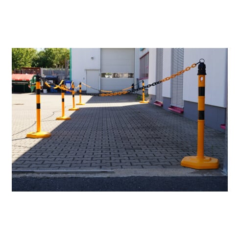 TEMKA Poteaux de chaîne - Set, g/s 6 poteaux + chaîne 5x3m