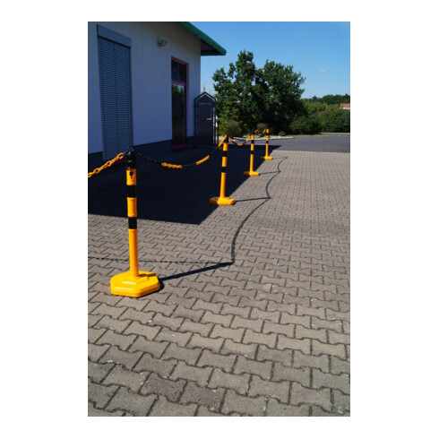 TEMKA Poteaux de chaîne - Set, g/s 6 poteaux + chaîne 5x3m