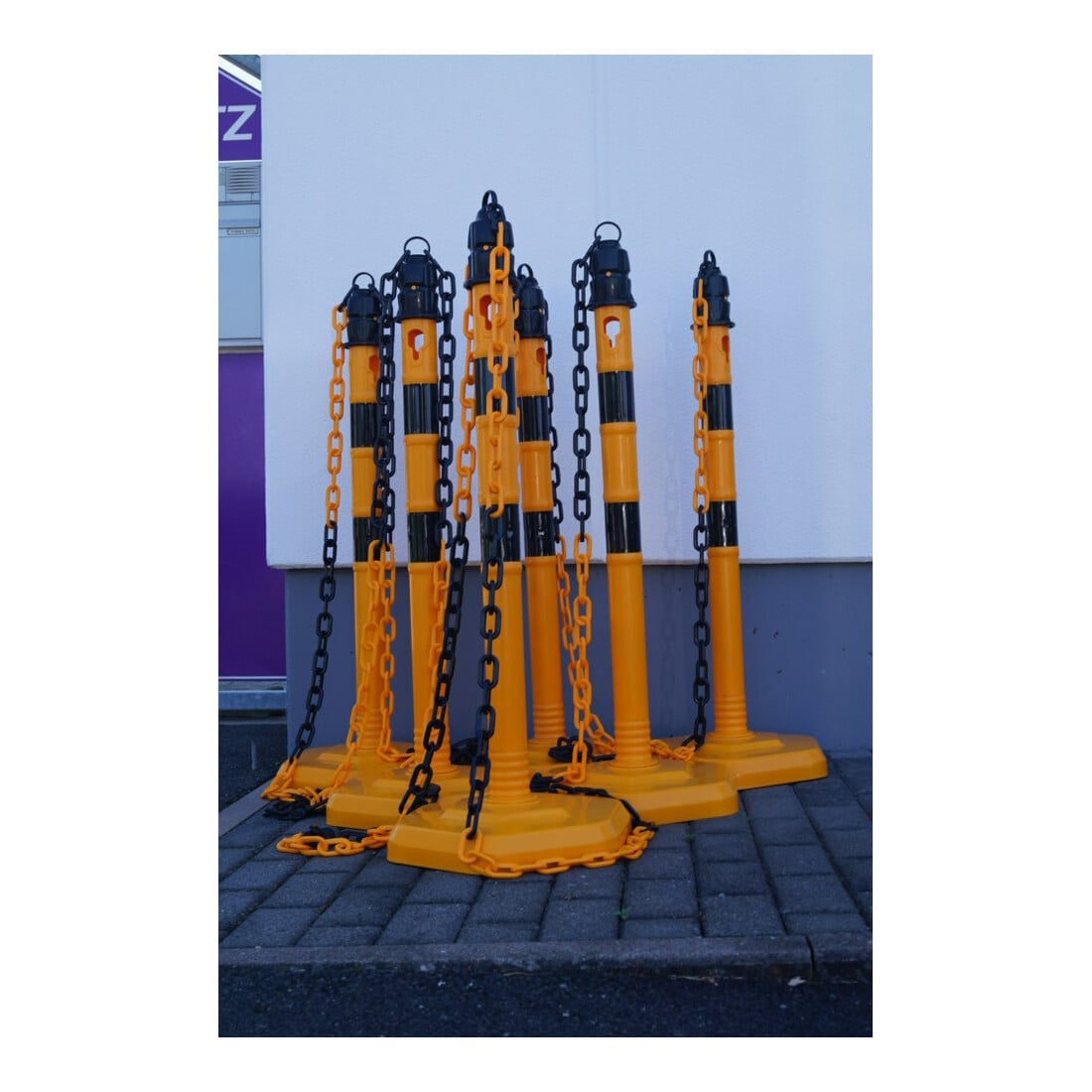 TEMKA Poteaux de chaîne - Set, g/s 6 poteaux + chaîne 5x3m