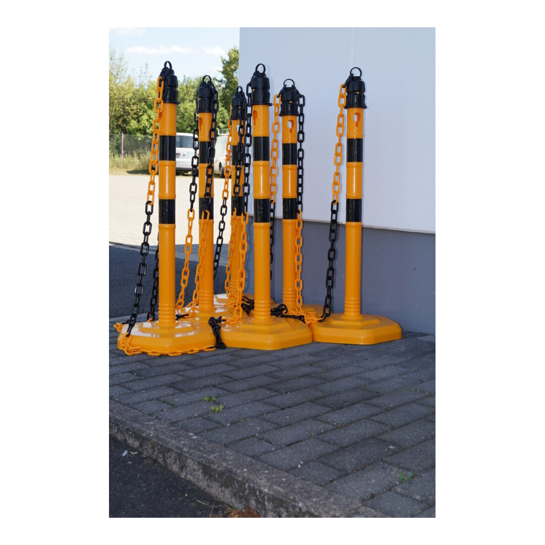TEMKA Poteaux de chaîne - Set, g/s 6 poteaux + chaîne 5x3m