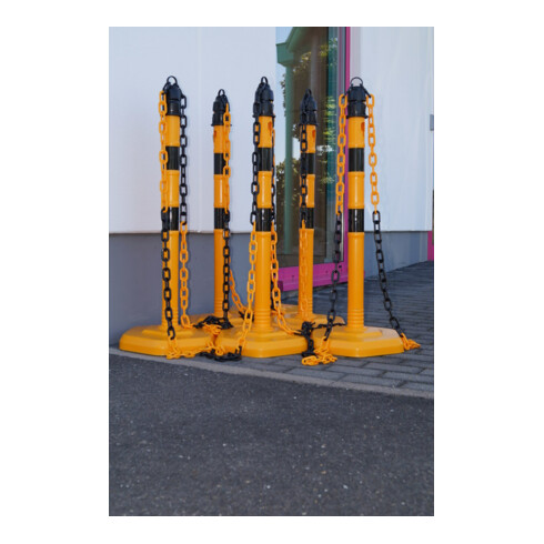 TEMKA Poteaux de chaîne - Set, g/s 6 poteaux + chaîne 5x3m