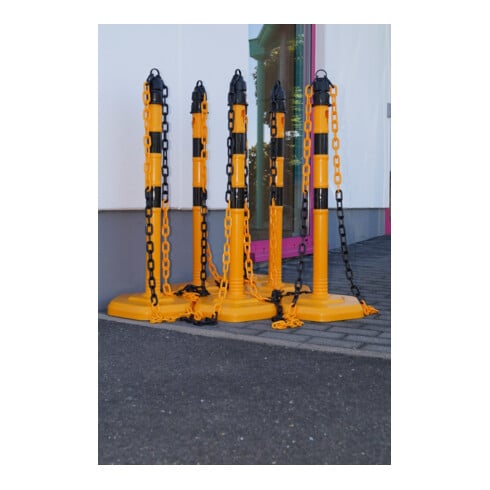 TEMKA Poteaux de chaîne - Set, g/s 6 poteaux + chaîne 5x3m