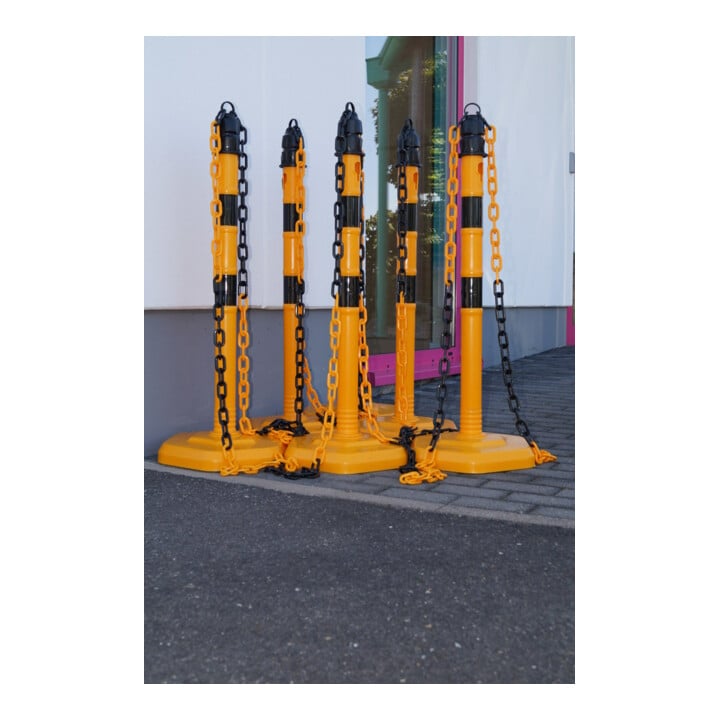 TEMKA Poteaux de chaîne - Set, g/s 6 poteaux + chaîne 5x3m