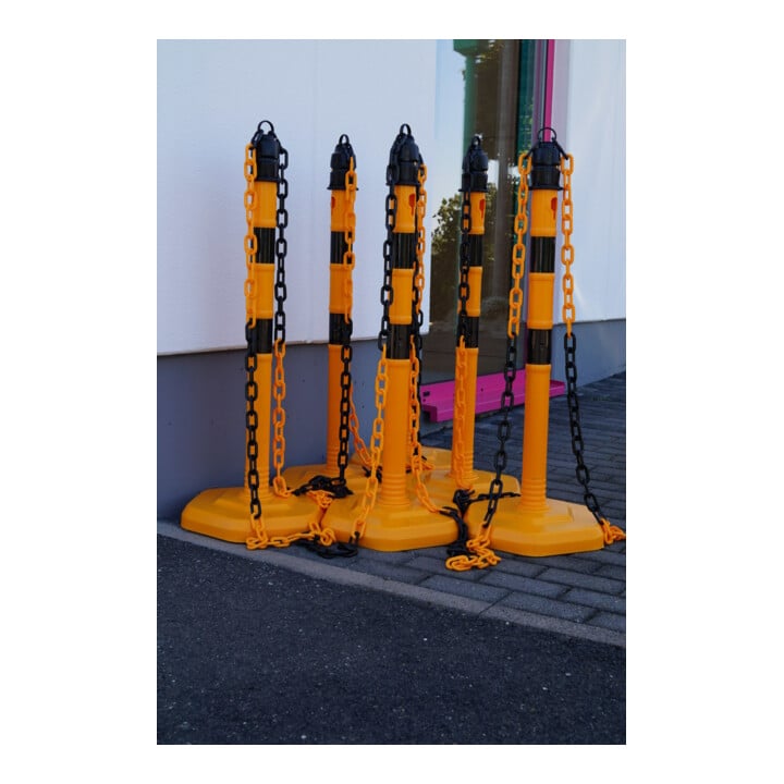 TEMKA Poteaux de chaîne - Set, g/s 6 poteaux + chaîne 5x3m