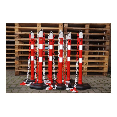 TEMKA Poteaux de chaîne - Set, r/b 6 poteaux + chaîne 5x3m