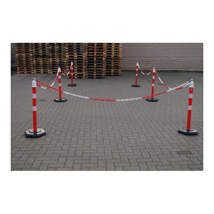 TEMKA Poteaux de chaîne - Set, r/b 6 poteaux + chaîne 5x3m