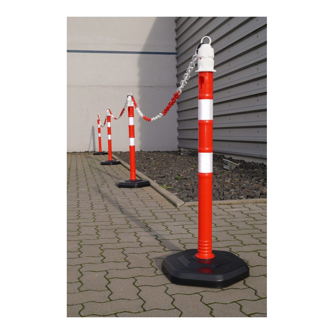 TEMKA Poteaux de chaîne - Set, r/b 6 poteaux + chaîne 5x3m