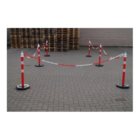 TEMKA Poteaux de chaîne - Set, r/b 6 poteaux + chaîne 5x3m