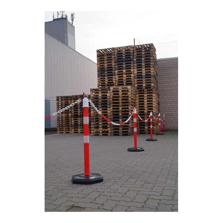 TEMKA Poteaux de chaîne - Set, r/b 6 poteaux + chaîne 5x3m