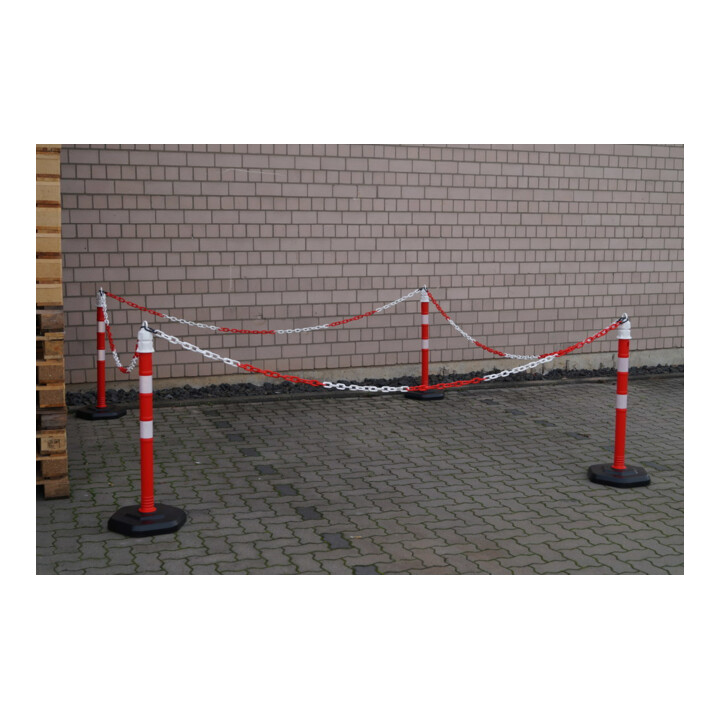 TEMKA Poteaux de chaîne - Set, r/b 6 poteaux + chaîne 5x3m