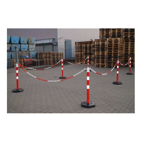 TEMKA Poteaux de chaîne - Set, r/b 6 poteaux + chaîne 5x3m