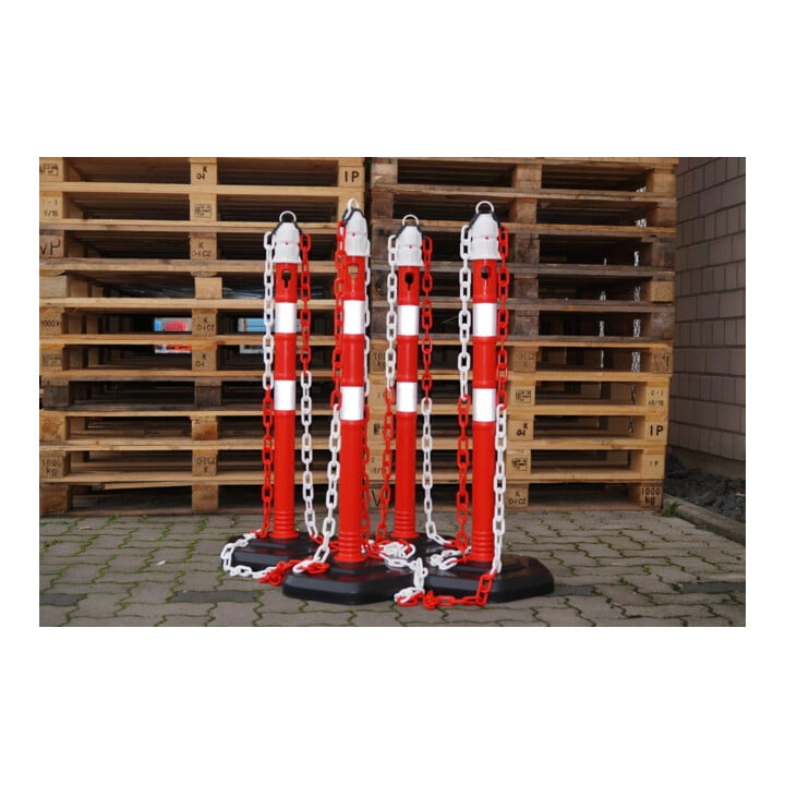 TEMKA Poteaux de chaîne - Set, r/b 6 poteaux + chaîne 5x3m