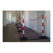TEMKA Set de poteaux chaîne EcoMax avec chaîne de 10 m 3x rouge/blanc, 3x blanc/rouge, 6x-5