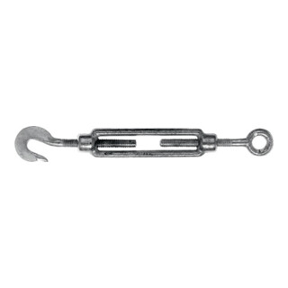 Tendeur DIN1480 galvanisé avec crochet et œil L.263-353mm M14 yeux-W.18mm