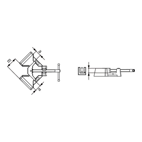 Bessey Tenditore a squadra in metallo 2x90x110mm