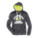 TERRAX Workwear Sweat à capuche polaire tricoté T. S noir chiné/vert lime-1