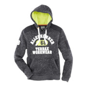 TERRAX Workwear Sweat à capuche polaire tricoté T. S noir chiné/vert lime
