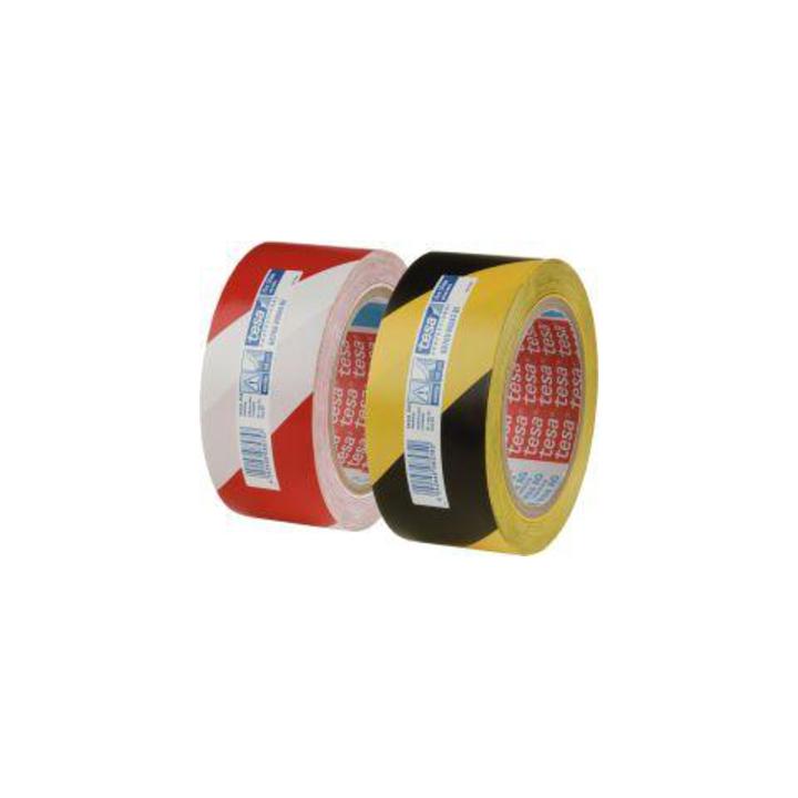 tesa 60760 Bodenmarkierung, 33m x 50mm, rot-weiß