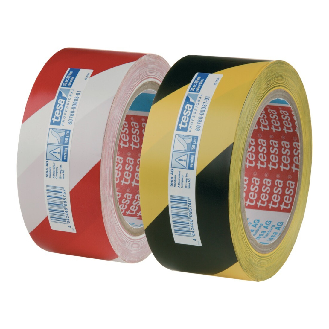 tesa 60760 Ruban de signalisation rouge/blanc 33 m x 50 mm