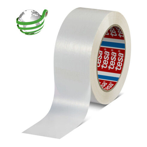 tesa CST 60418 PET recyclé blanc 132 m x 50 mm avec caoutchouc thermofusible