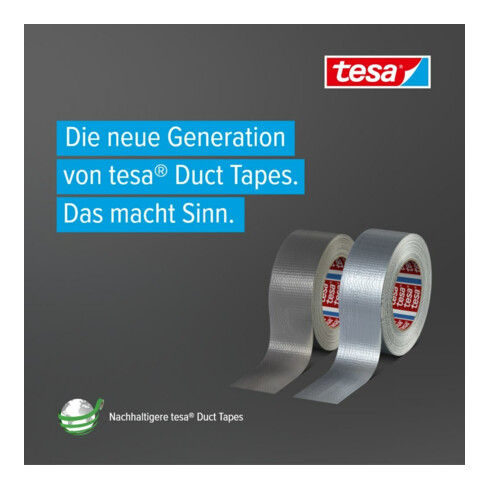 tesa Duct Tape,50mx100mm, mit recyceltem Träger, silber-grau