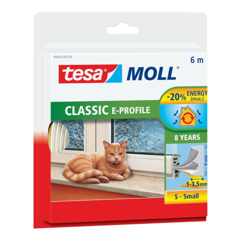 tesa E-Profil-Dichtung 5445 L10m,B9mm weiß