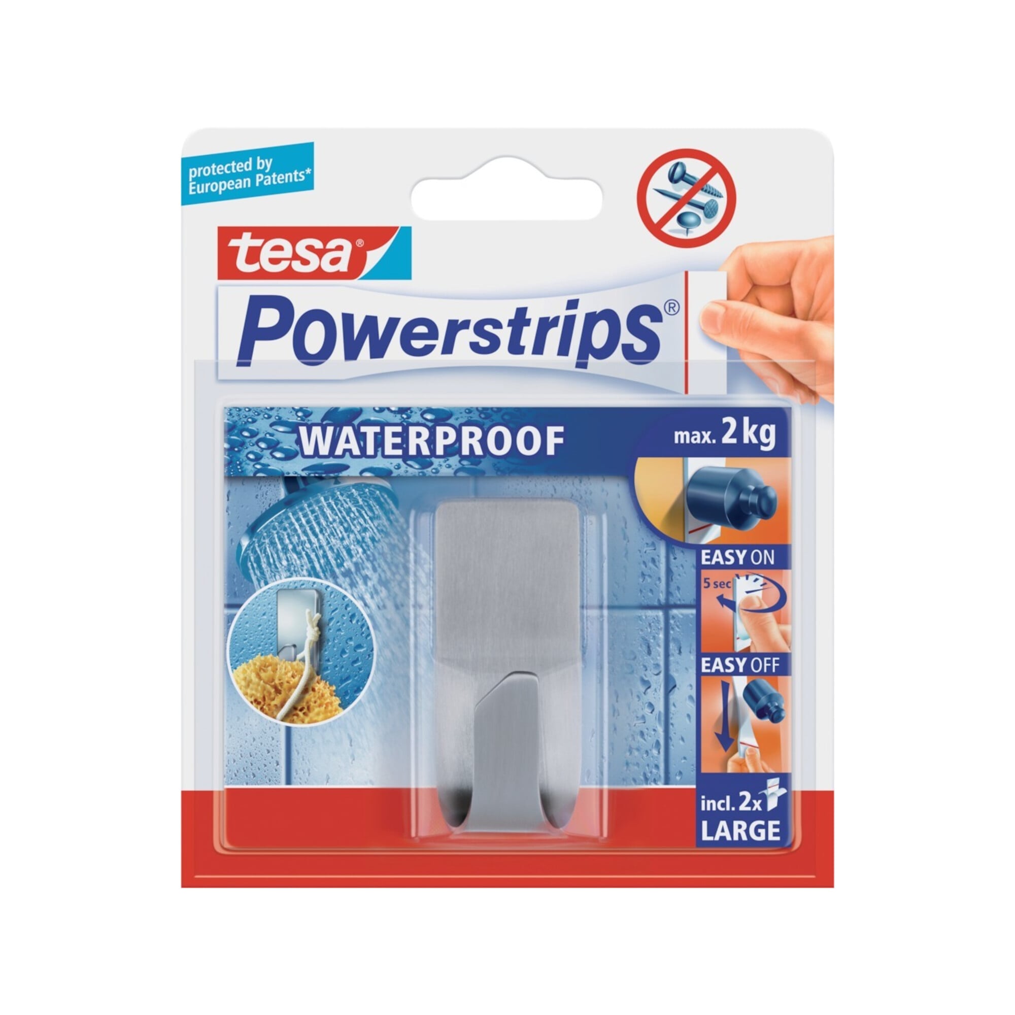 tesa Haken Zoom,Inh.1St Powerstrips Waterproof Metall