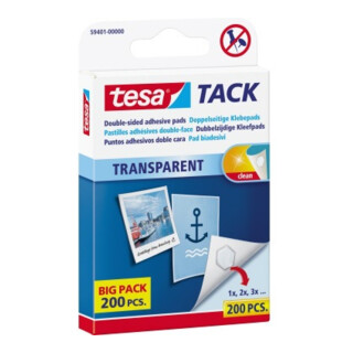 tesa Klebepad Tack 59401-00000 10x10mm transparent 200 St./Pack