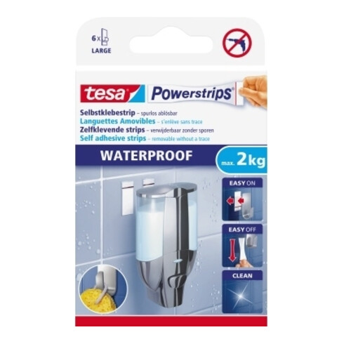 tesa Klebestück Powerstrips Waterproof 59700-00000 6 St./Pack.